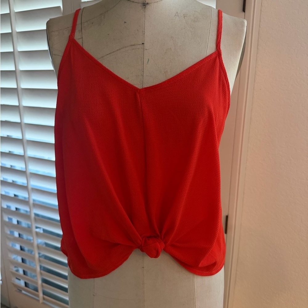Red Knotted Camisole Top